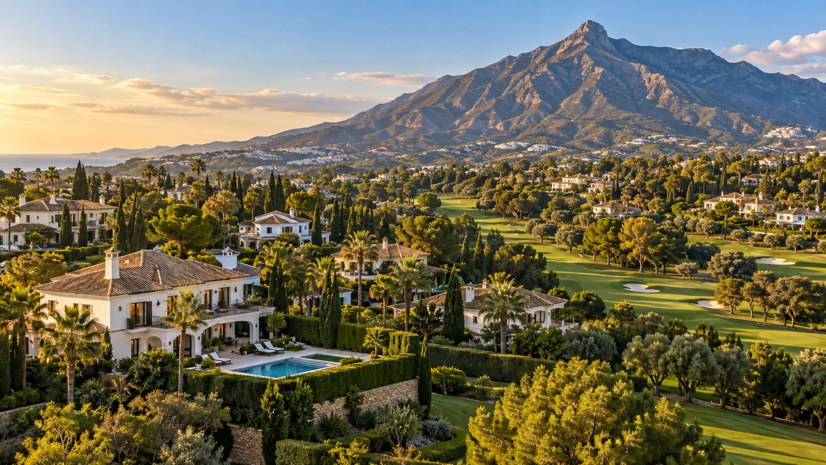 View of La Cerquilla, Nueva Andalucía on the Costa del Sol, Spain – luxury homes for sale