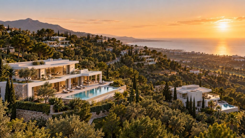 View of Los Llanos de Nagüeles, Marbella Golden Mile on the Costa del Sol, Spain – luxury homes for sale