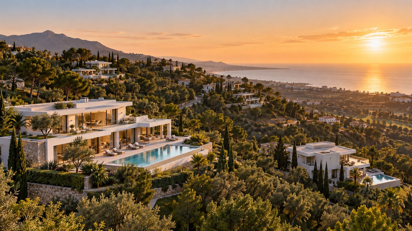 View of Los Llanos de Nagüeles, Marbella Golden Mile on the Costa del Sol, Spain – luxury homes for sale