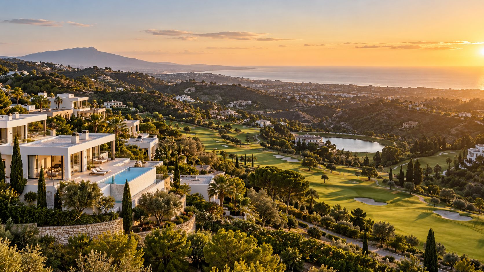 View of Los Arqueros, Benahavís on the Costa del Sol, Spain – luxury homes for sale