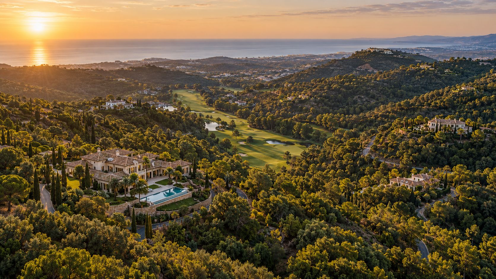 View of Los Naranjos Golf, Nueva Andalucía on the Costa del Sol, Spain – luxury homes for sale